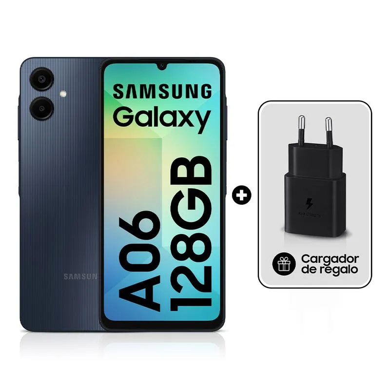 Celular Samsung Galaxy A06 6.7" 4GB 128GB Negro C/Cargador 15W