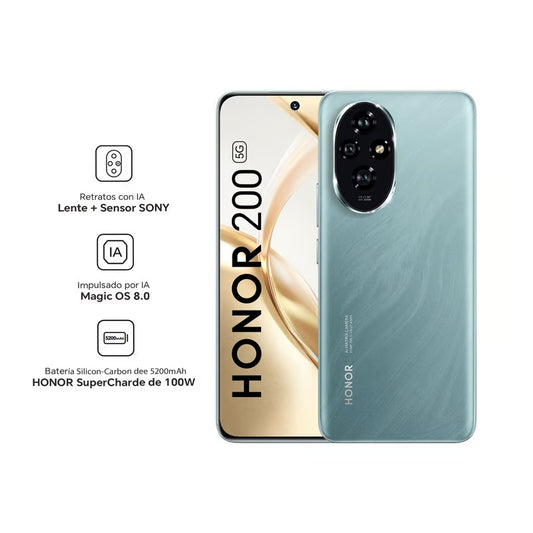 Celular Honor 200 5G 6.7" 12GB 256GB Verde Esmeralda