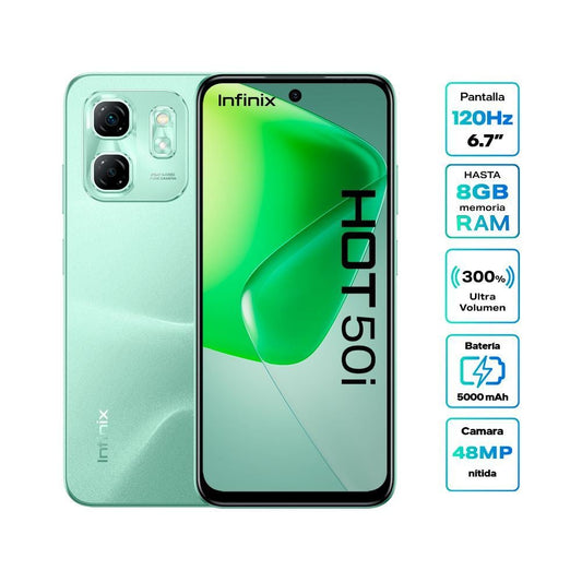Celular Infinix Hot 50i X6531 6.7" 4GB 256GB Verde Salvia